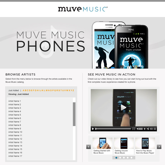 Muve Music Landing Page