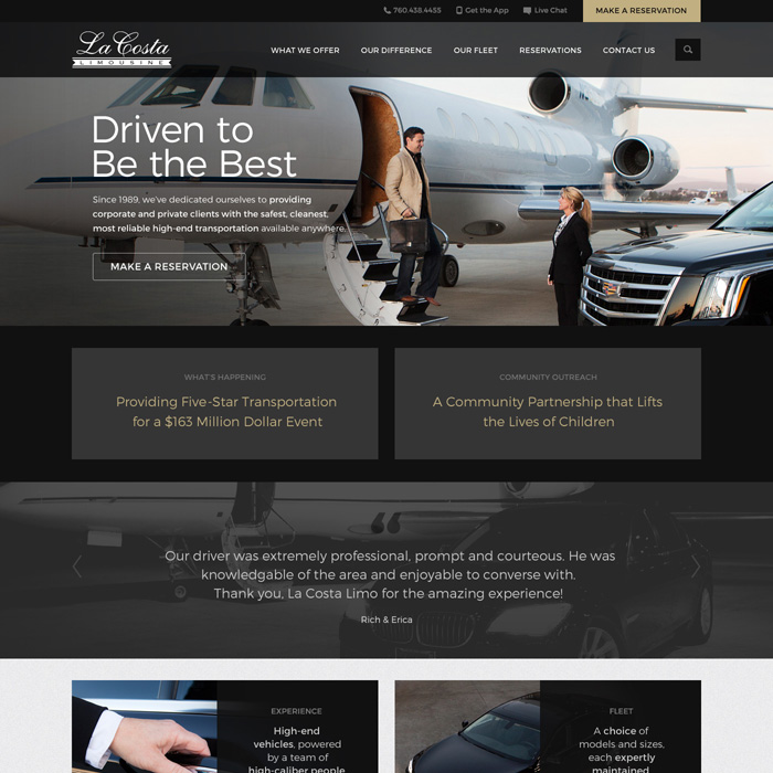 La Costa Limousine Website Redesign