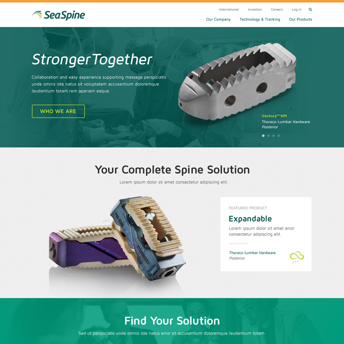 SeaSpine Website Design